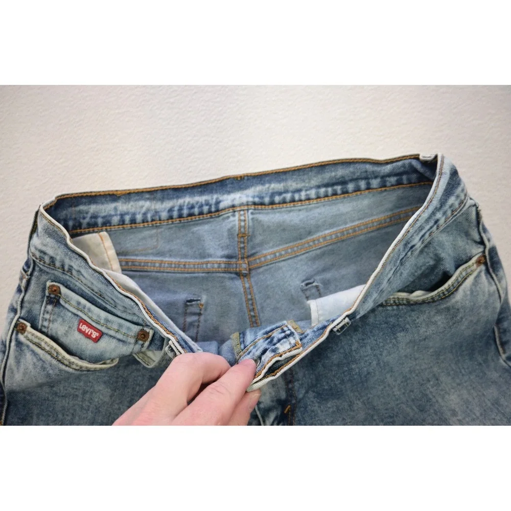 Levi's 511 Slim Jeans Mens 34x32 Light Blue Acid Wash Denim‎ Excellent